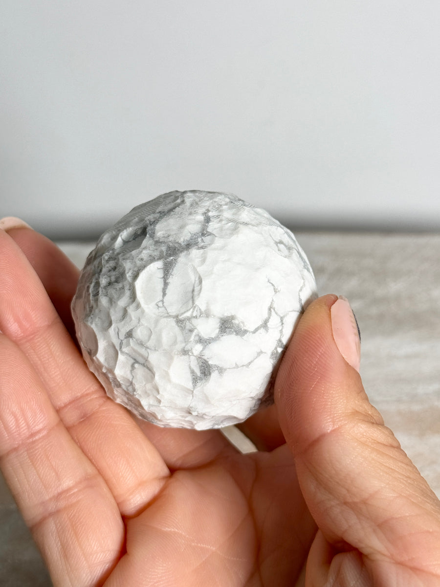 Howlite Moon Carving