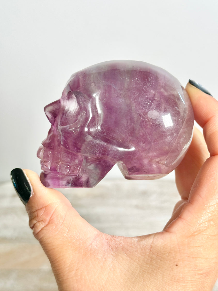 Fluorite Skull Carving