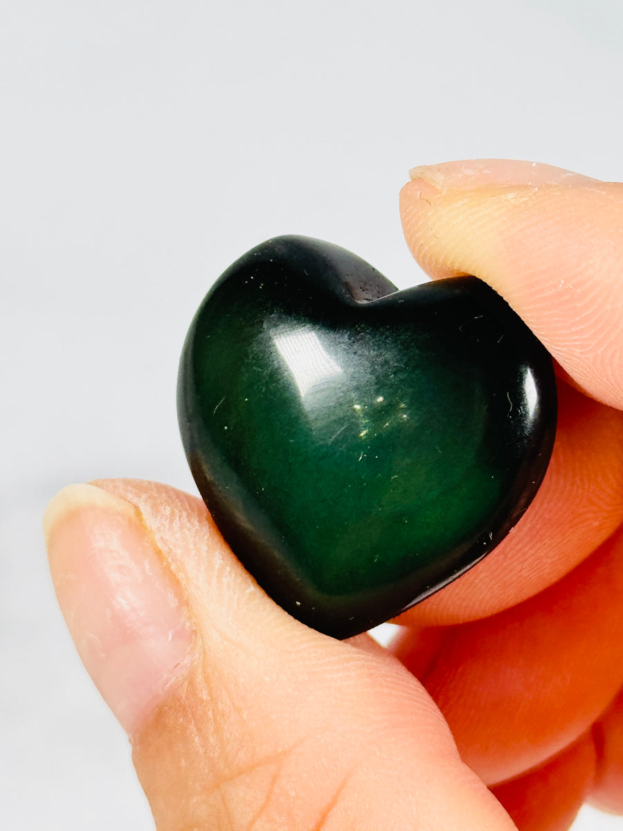 Rainbow Obsidian Mini Heart Carving