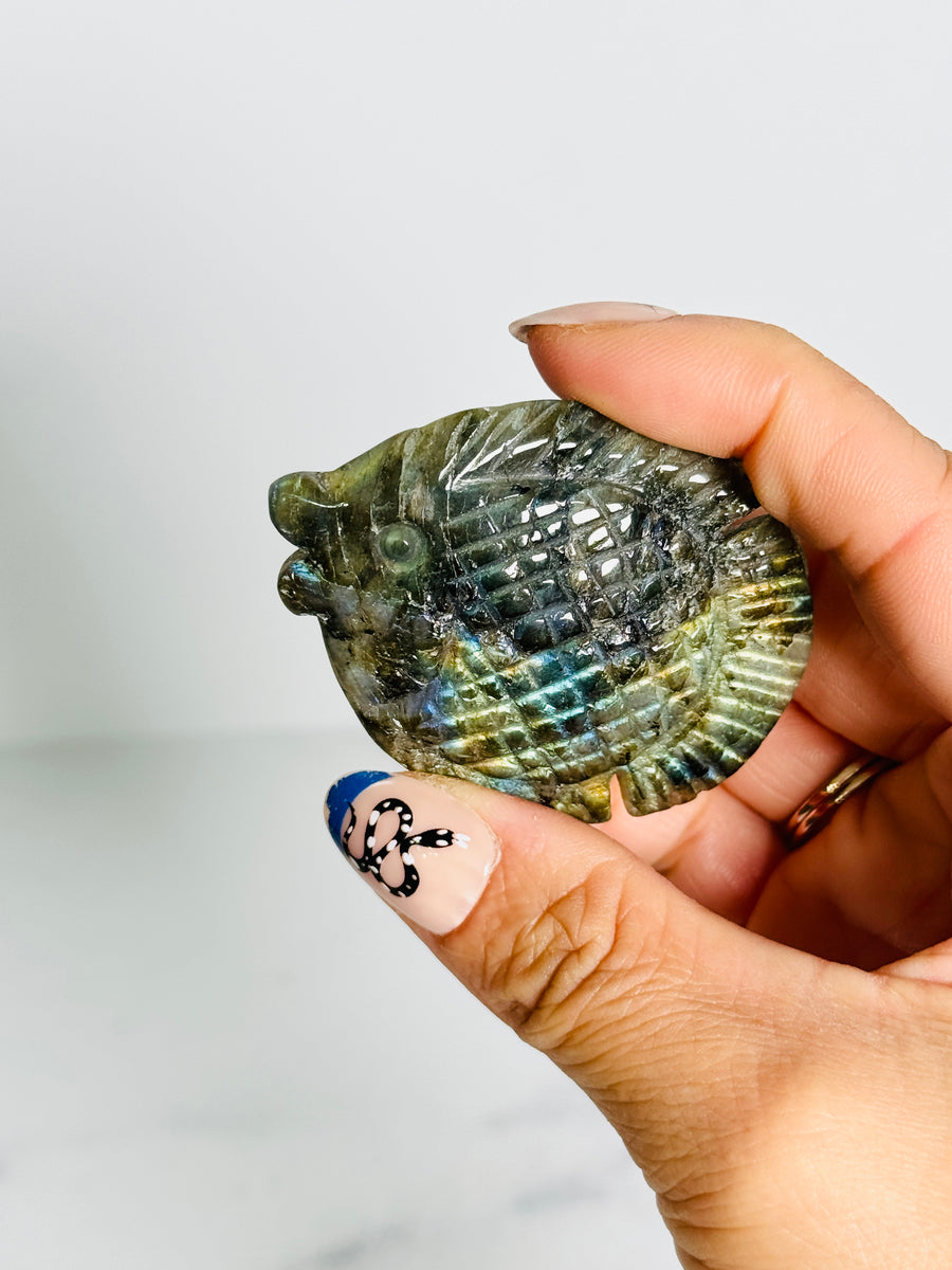 IMPERFECT Labradorite Fish Carving