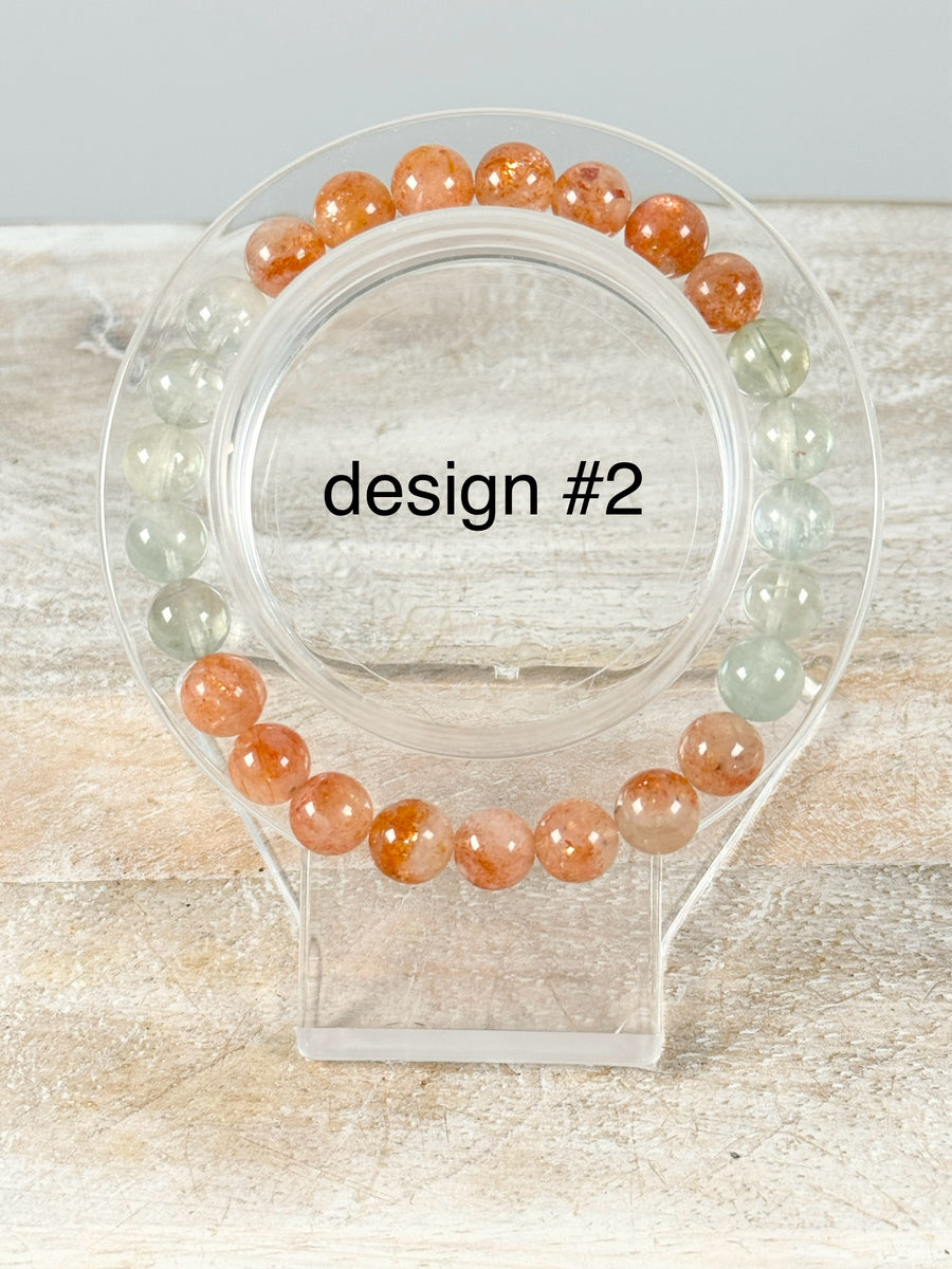 Sunstone & Green Quartz Bracelet