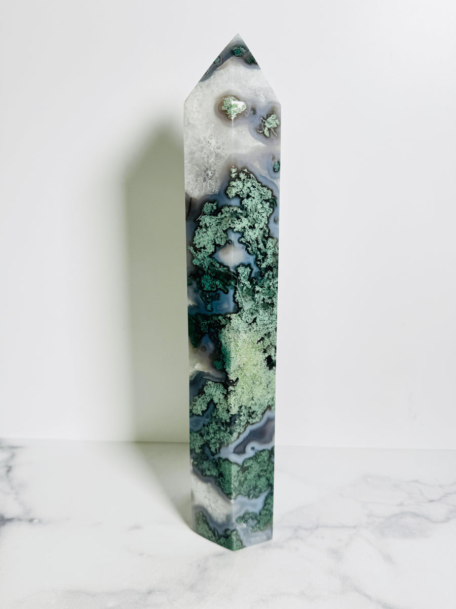 Moss Agate Statement Tower