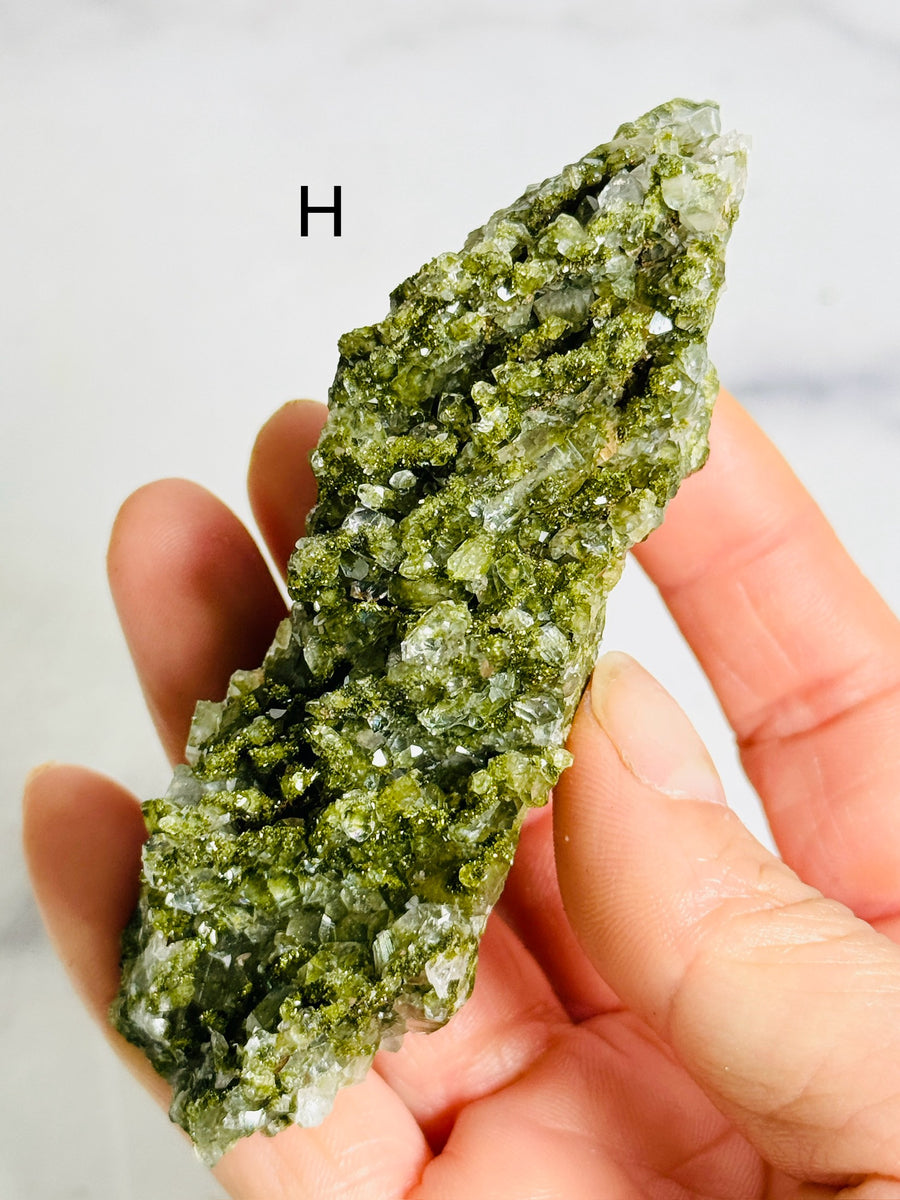 Forest Epidote with Quartz Clusters