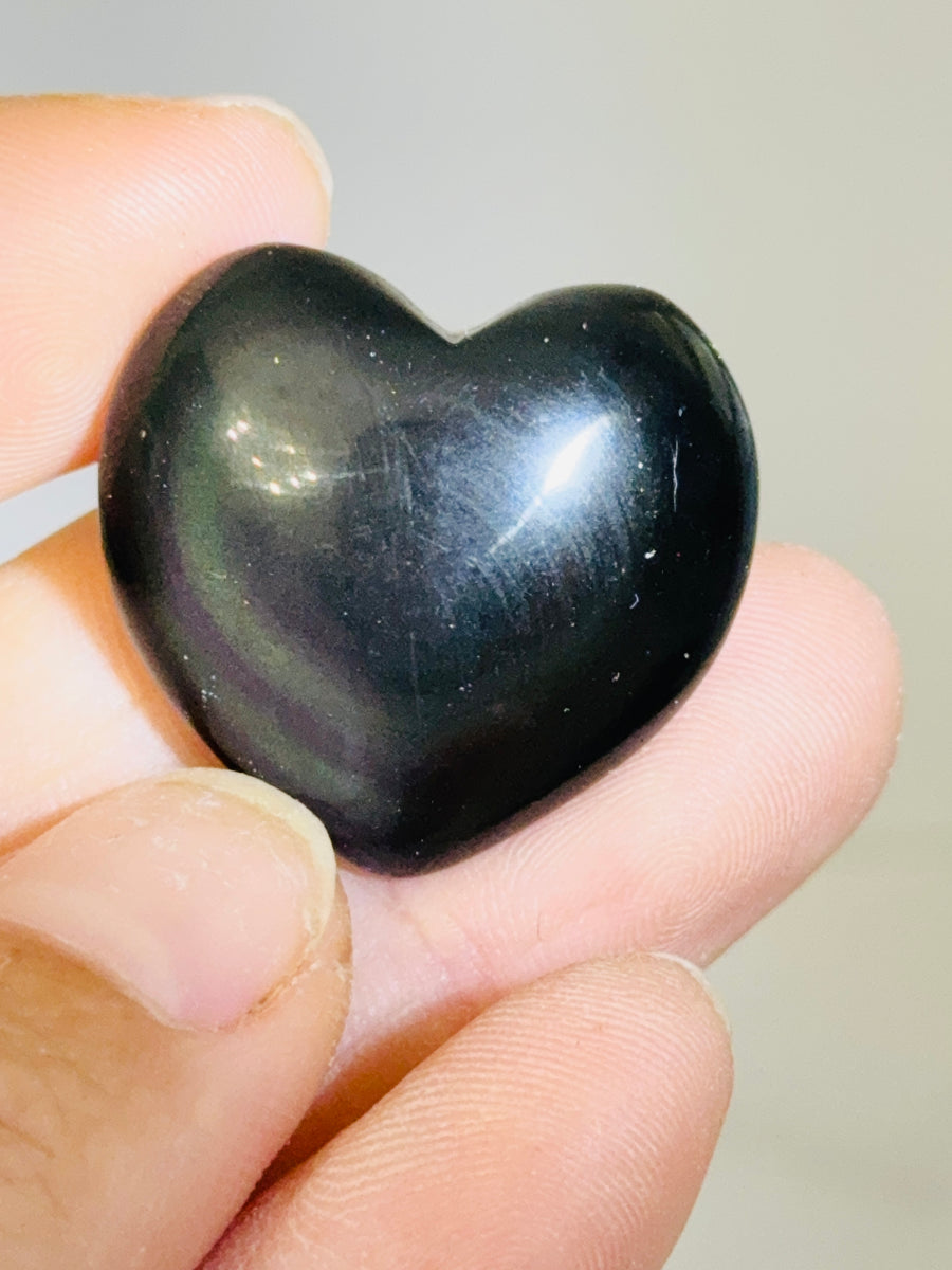 Rainbow Obsidian Mini Heart Carving