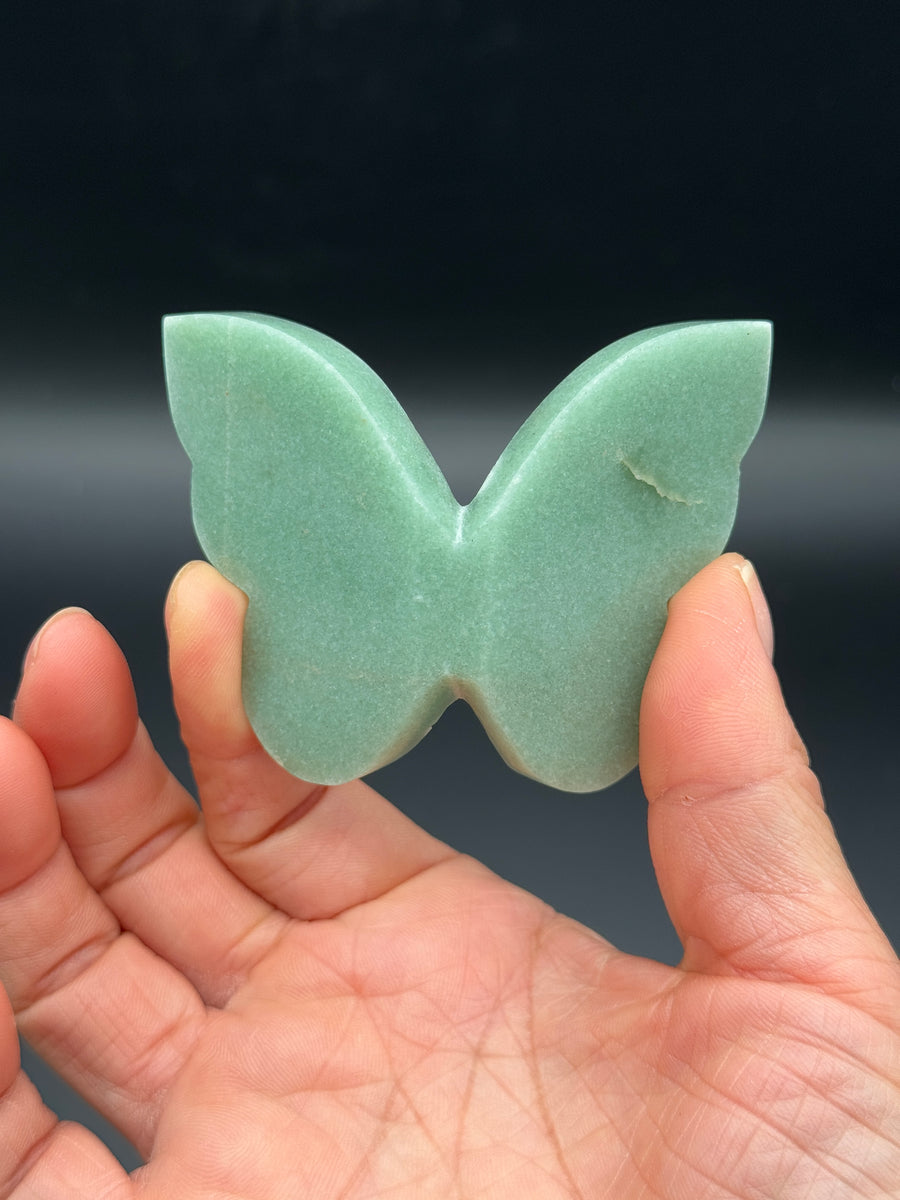 Green Aventurine 3D Butterfly Carving