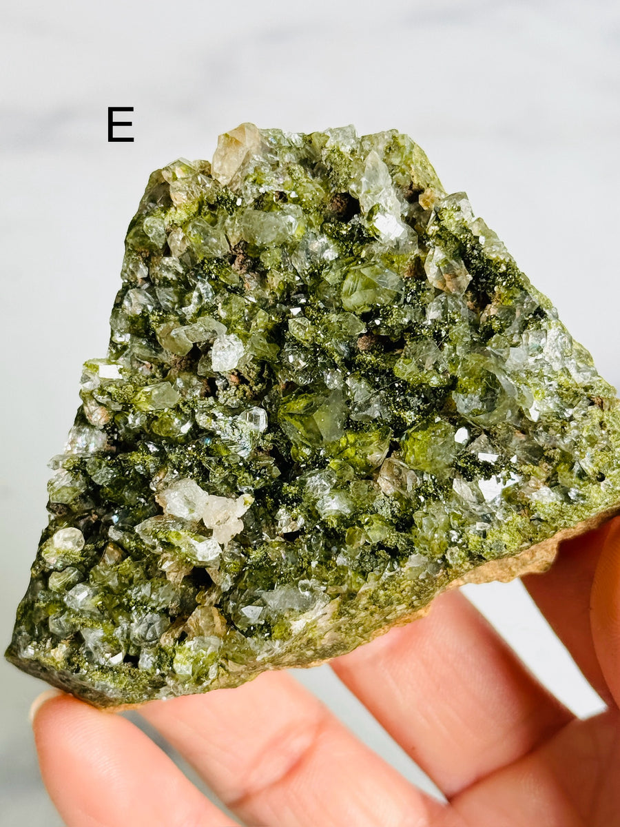 Forest Epidote with Quartz Clusters