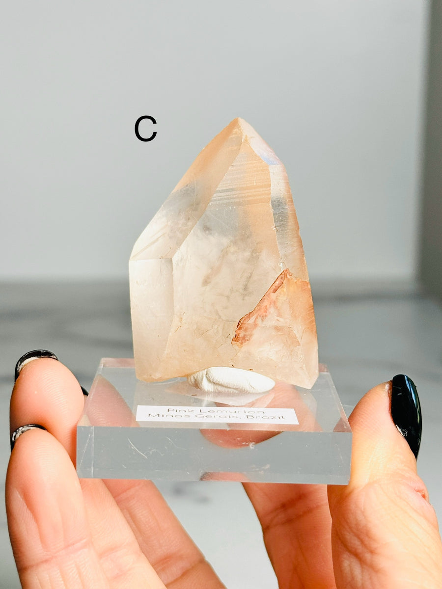 Raw Pink Lemurian Point