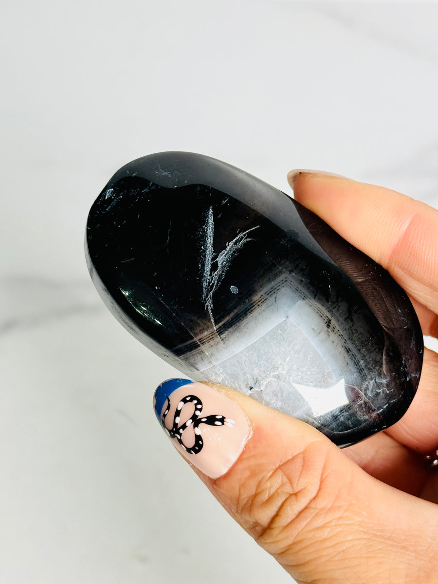 IMPERFECT Black Onyx Palm Stone