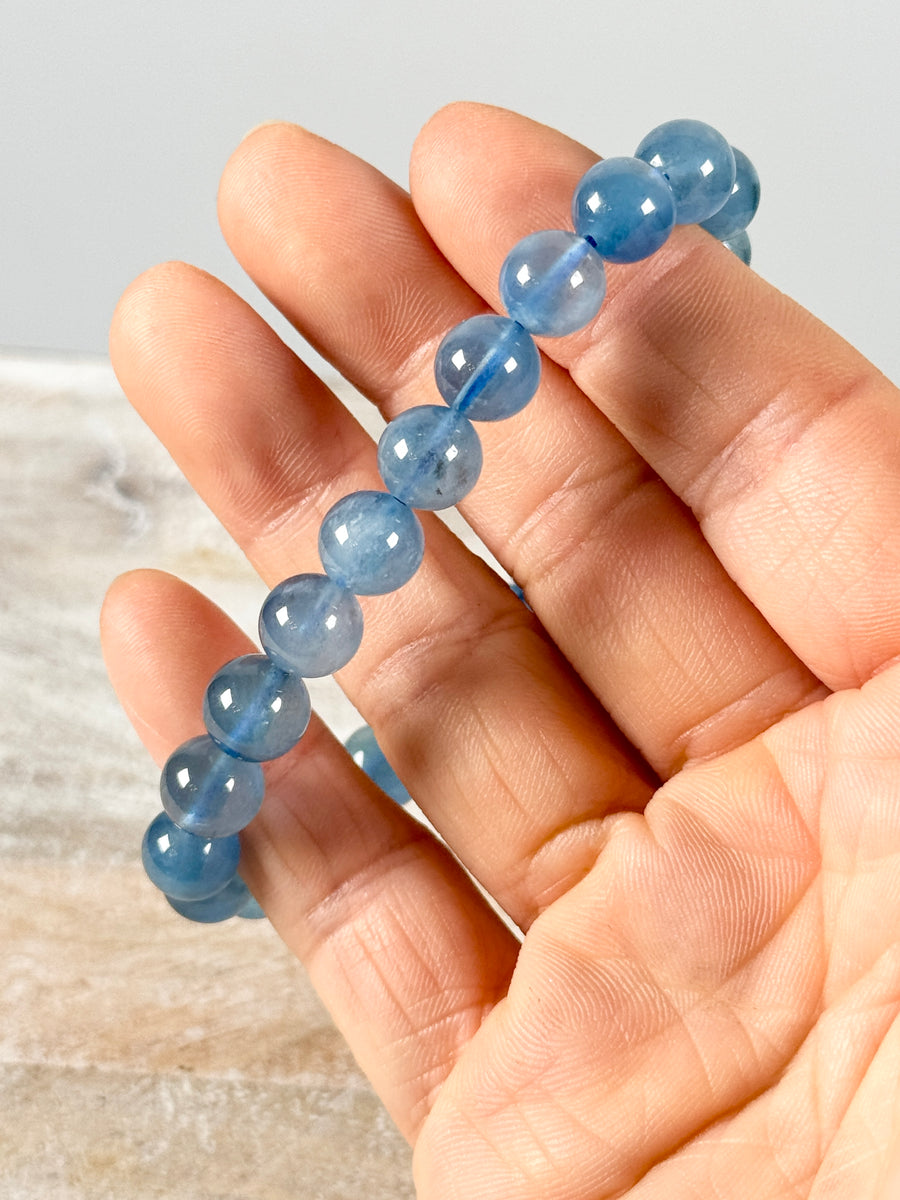 Aquamarine Bead Bracelet