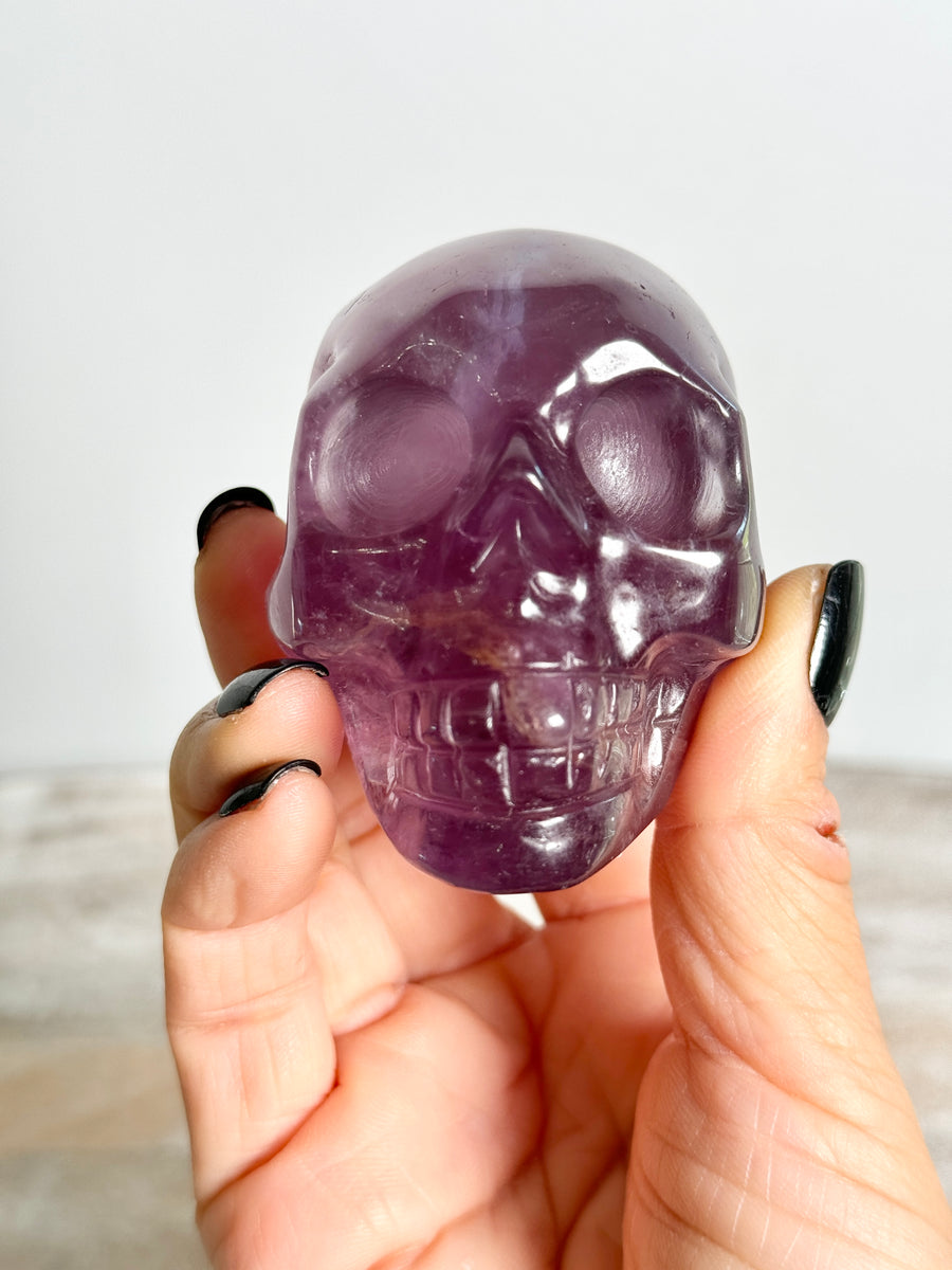 Fluorite Skull Carving