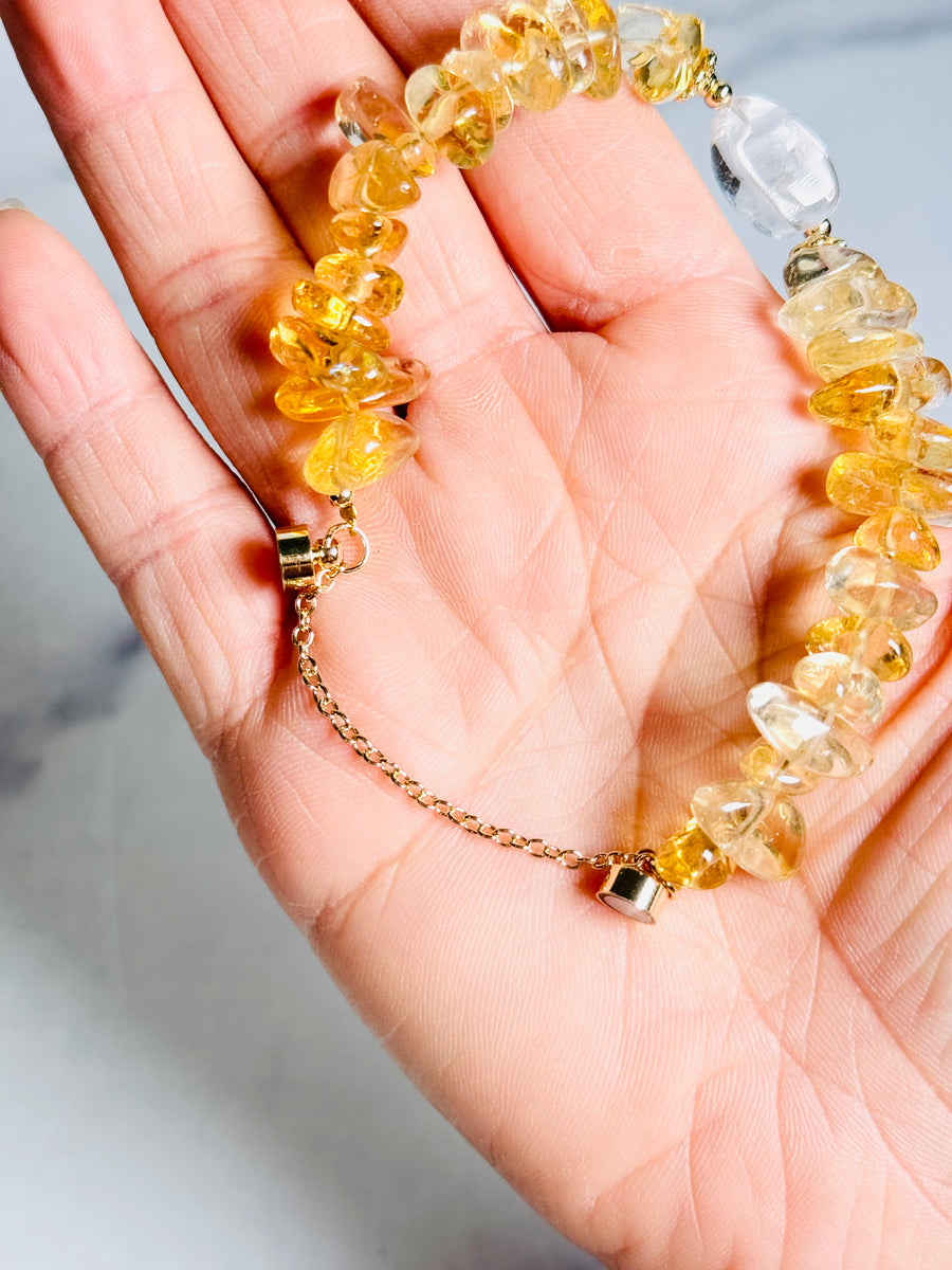 Citrine & Clear Quartz Bracelet