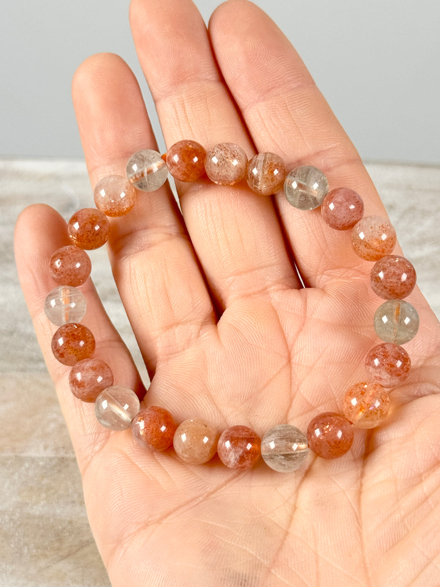 Sunstone & Green Quartz Bracelet