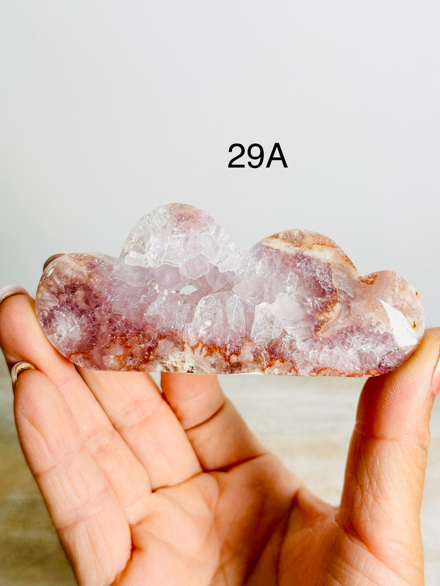 Pink Amethyst Flower Agate Cloud Carving