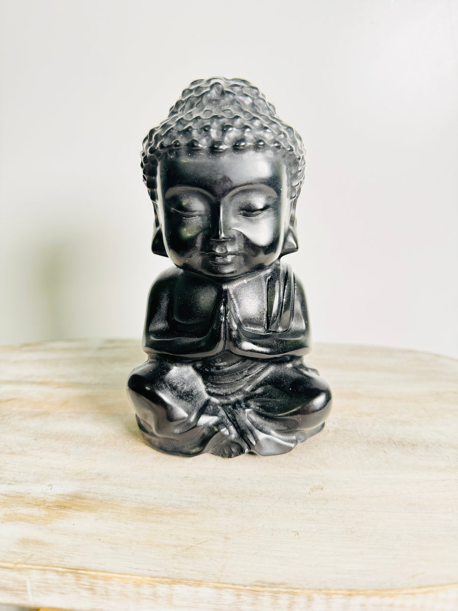 Black Obsidian Buddha Carving