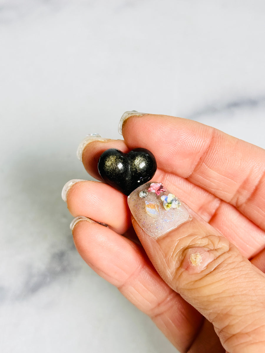 Gold Obsidian Mini Heart Carving