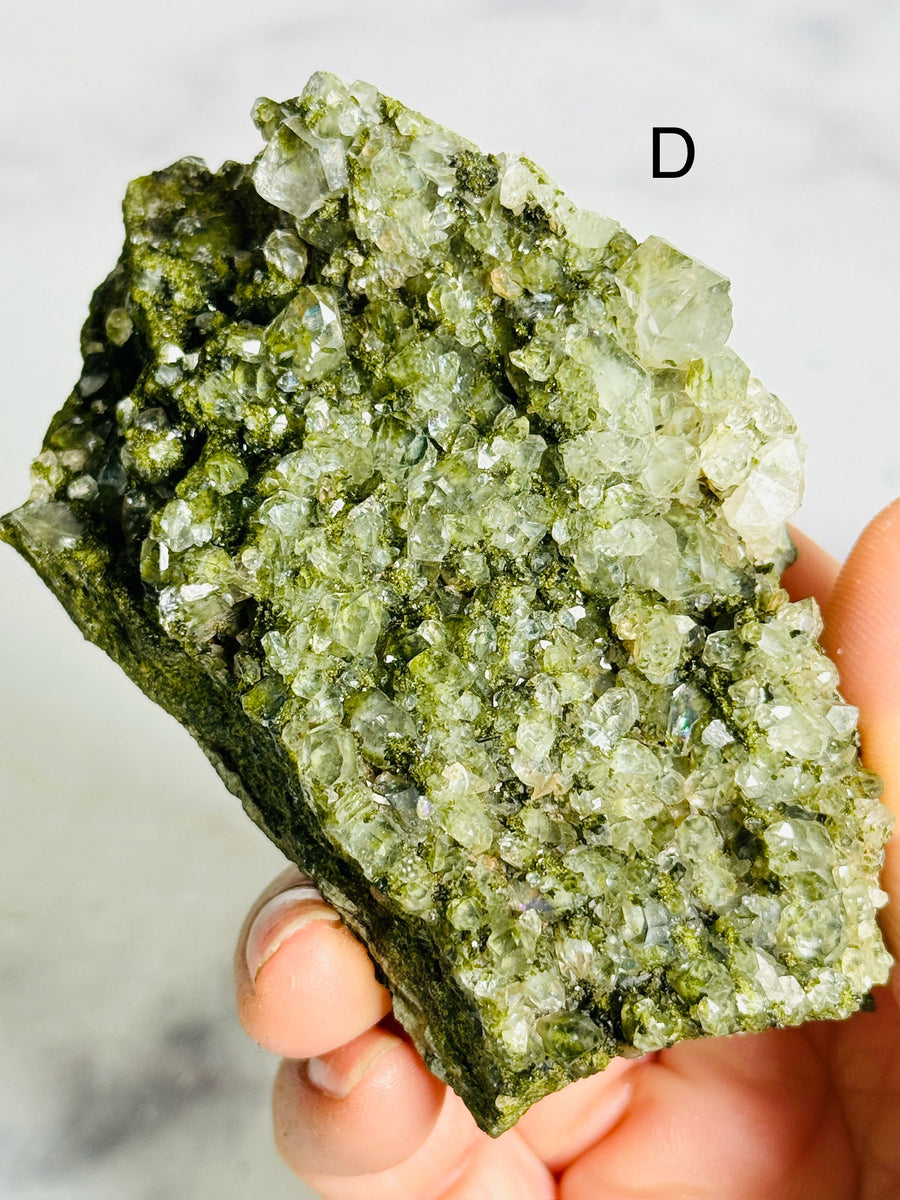 Forest Epidote with Quartz Clusters