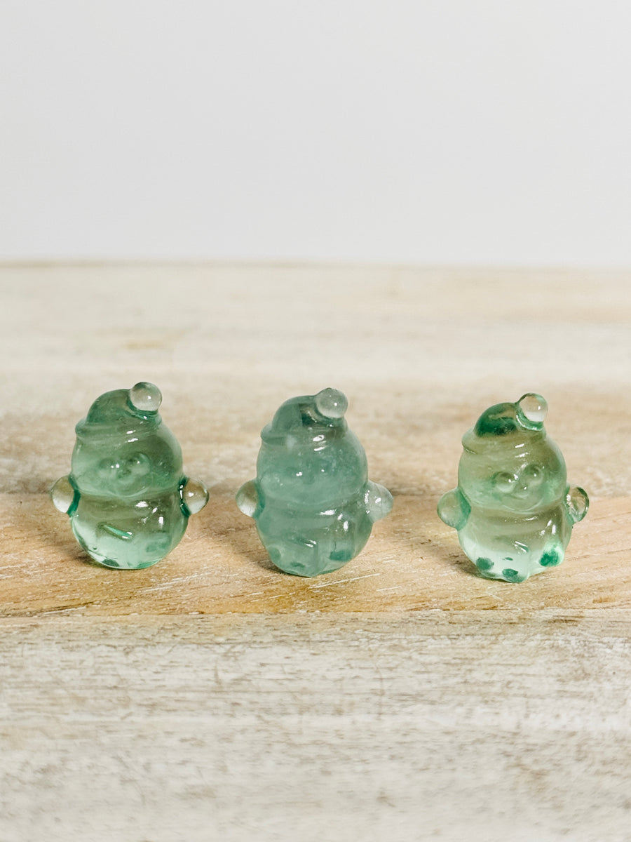 Mini Green Fluorite Snowman Carving