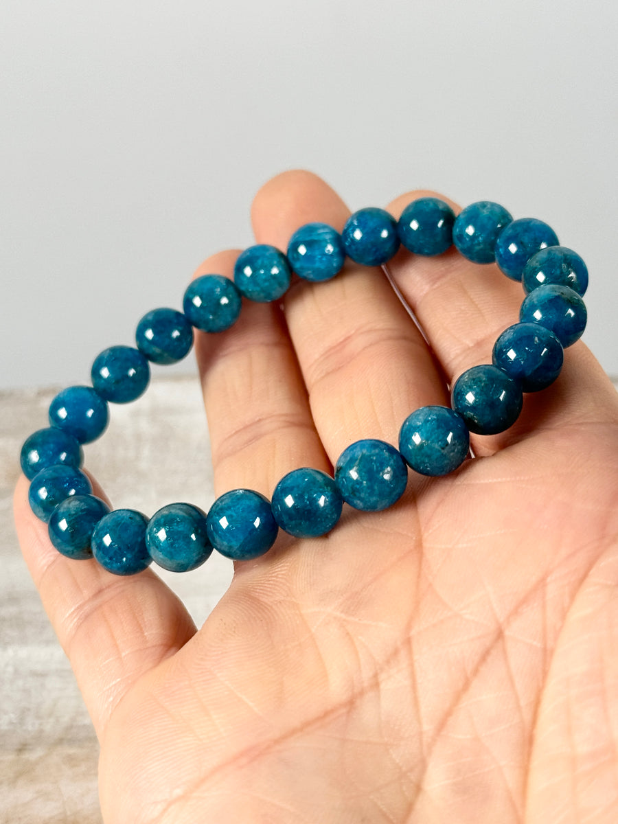 Blue Apatite Bead Bracelet