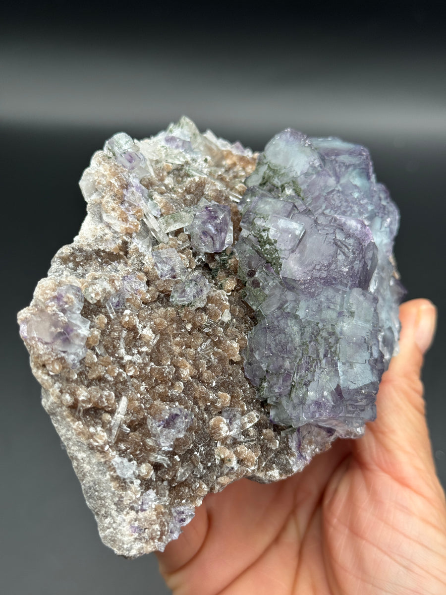 Yaogangxian Fluorite with Quartz & Calcite