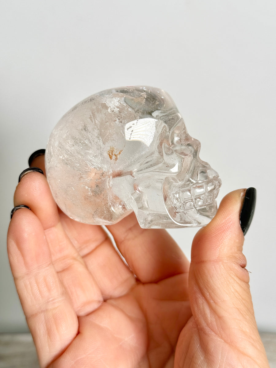 High Quality Rainbow Clear Quartz Skull Carving