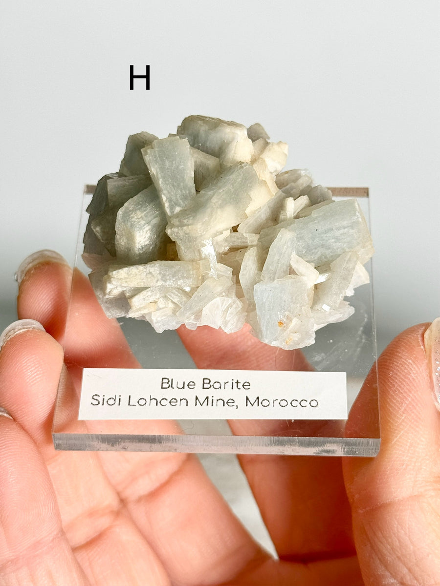 Blue Barite Cluster from Sidi Lahcen Mine, Morocco