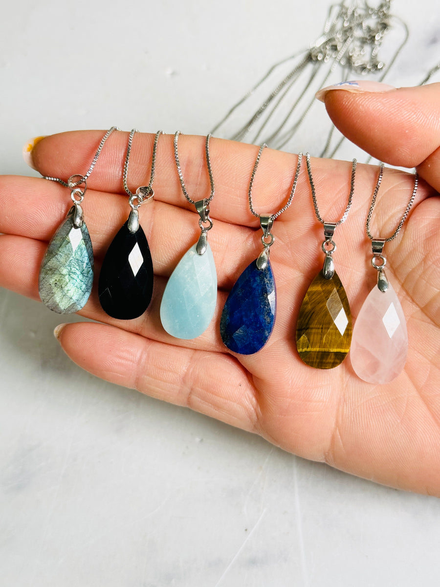 Faceted Teardrop Necklace