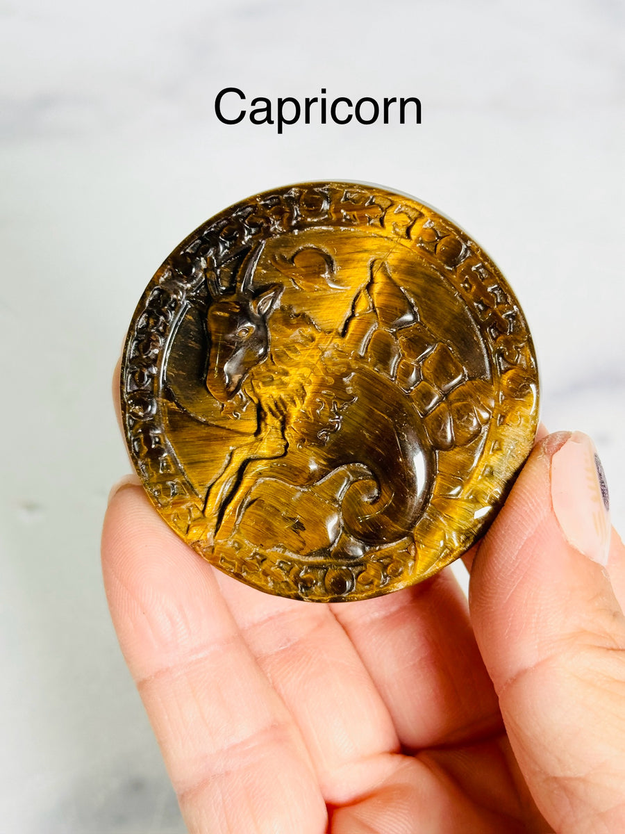 Tiger Eye Zodiac Carving