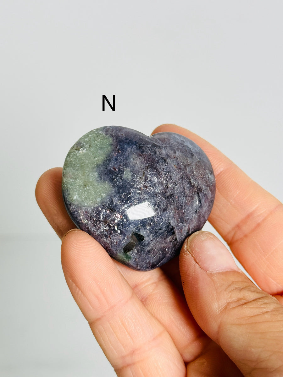 Iolite Heart Carving