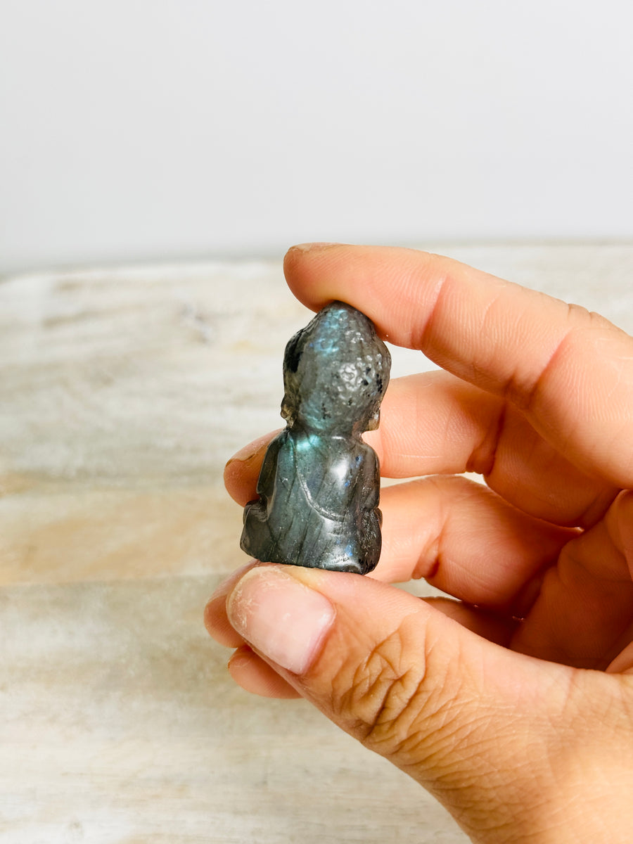 Labradorite Sitting Buddha Carving