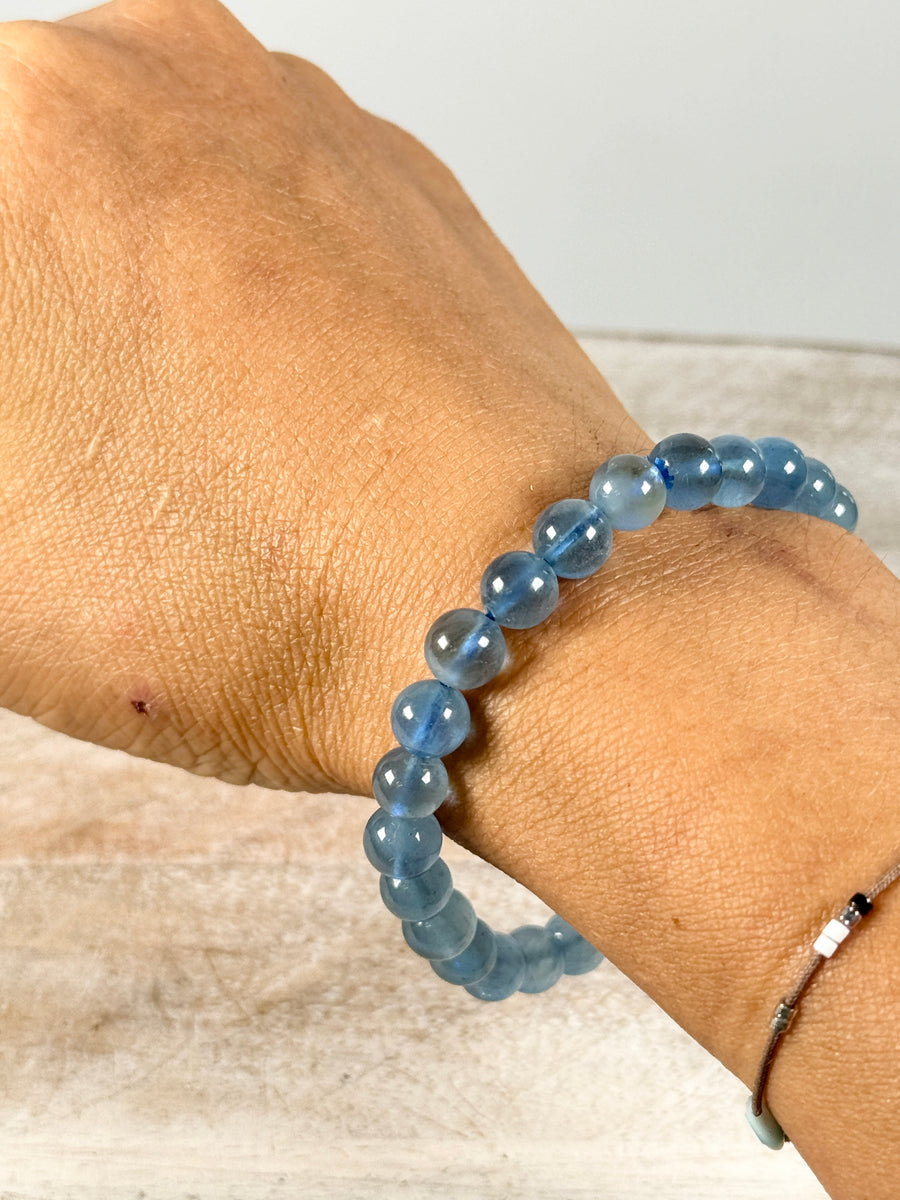 Aquamarine Bead Bracelet