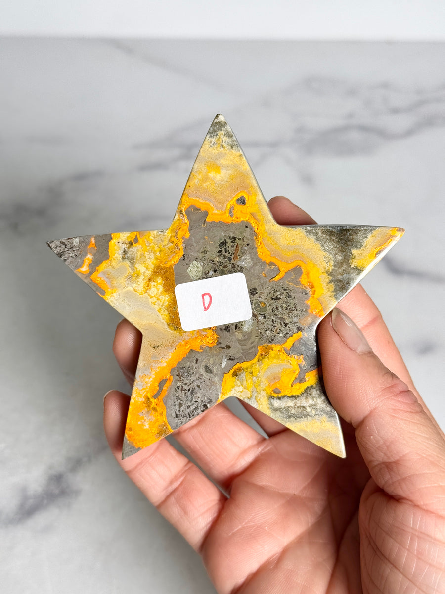 Bumblebee Jasper 3D Star Carving