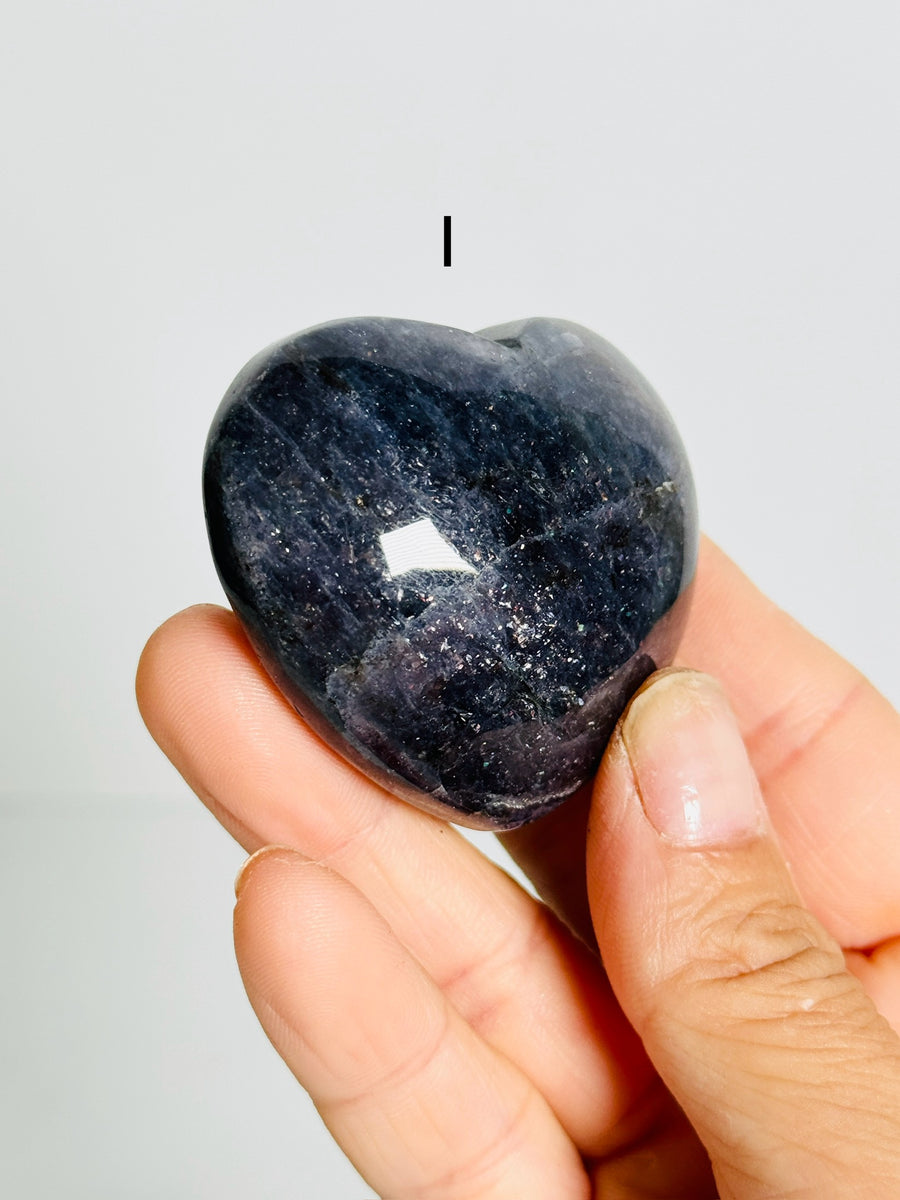 Iolite Heart Carving