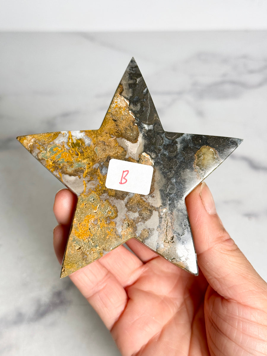 Bumblebee Jasper 3D Star Carving