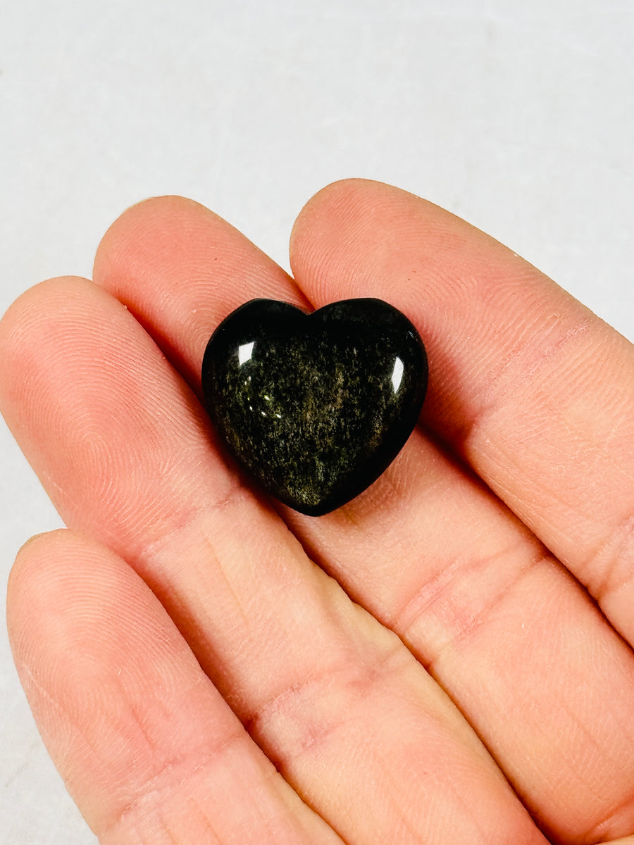 Gold Obsidian Mini Heart or Star Carving