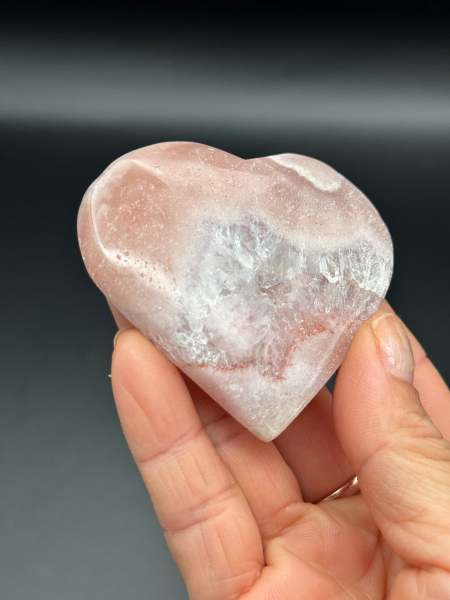 Pink Amethyst Heart Carving