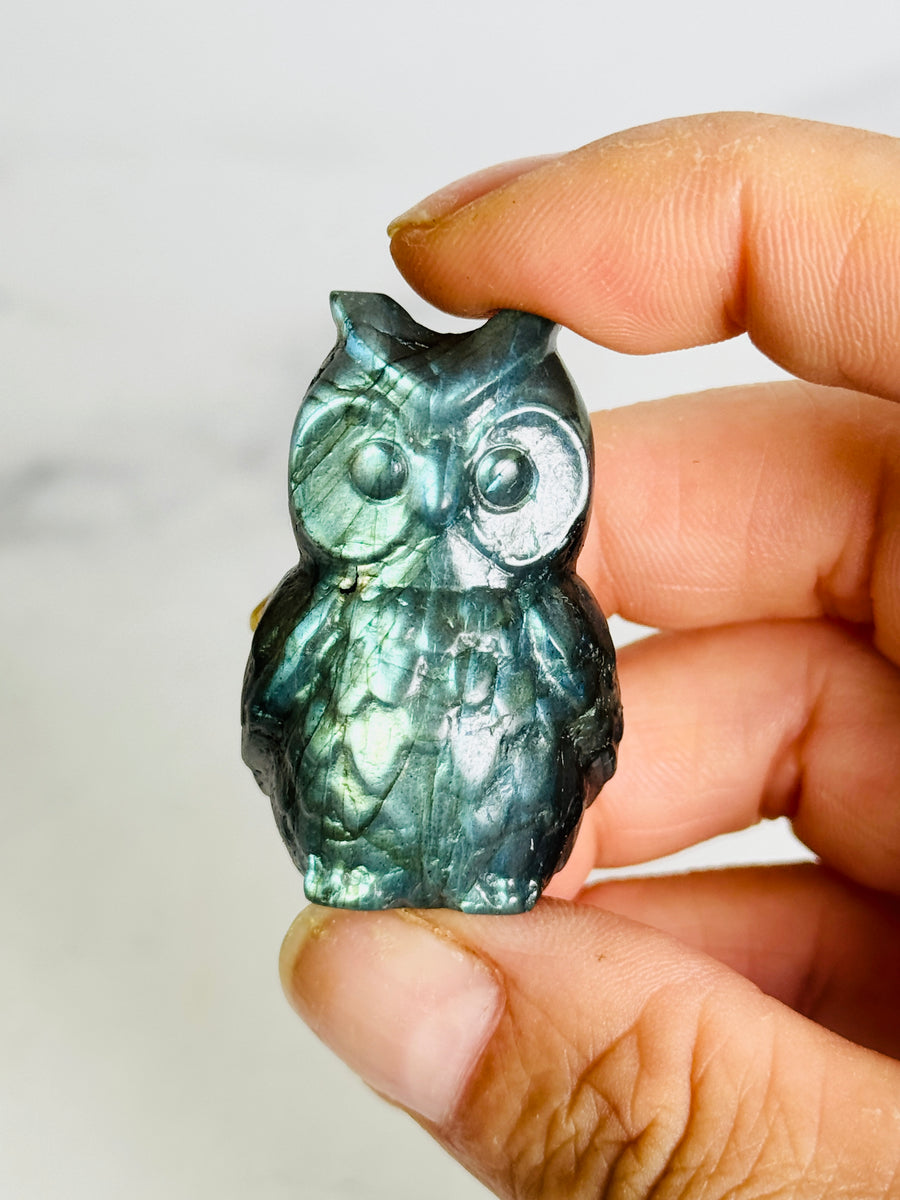 Labradorite Owl Carving