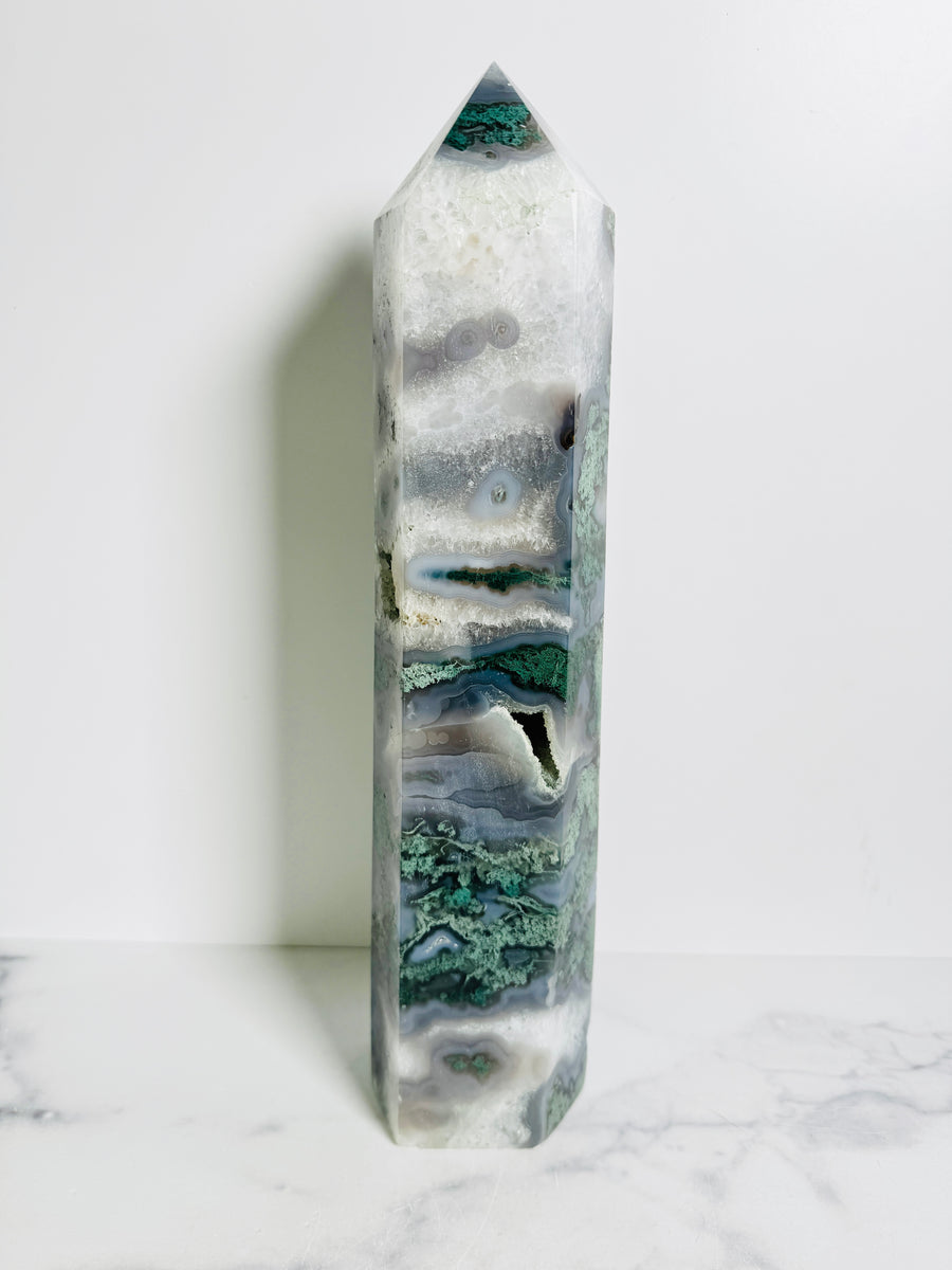 Moss Agate Statement Tower