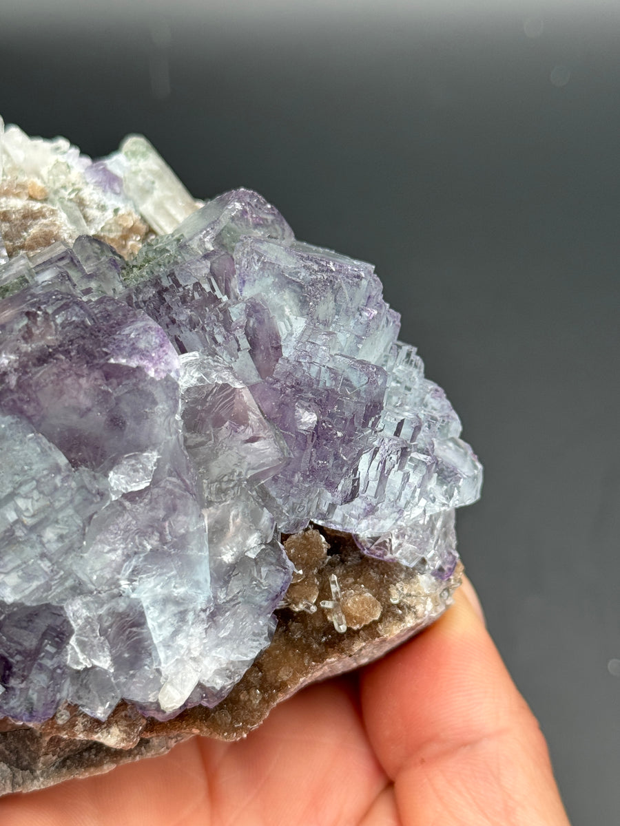 Yaogangxian Fluorite with Quartz & Calcite