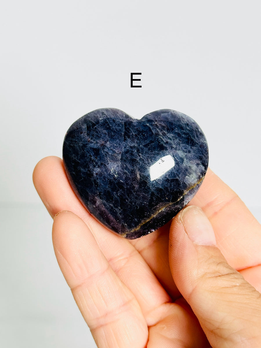 Iolite Heart Carving