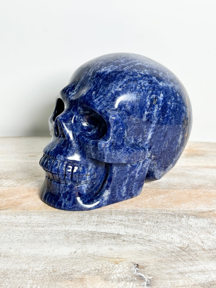 Sodalite Skull Carving