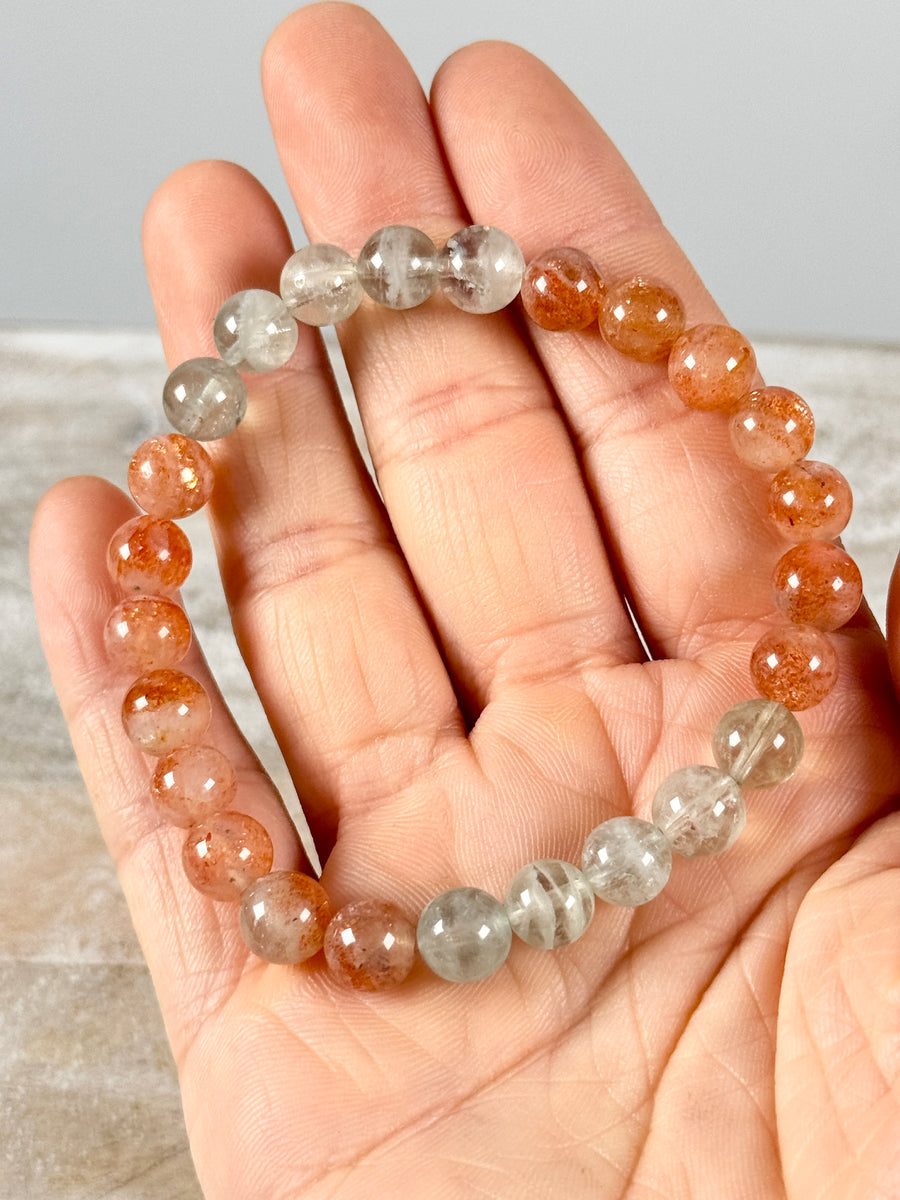 Sunstone & Green Quartz Bracelet