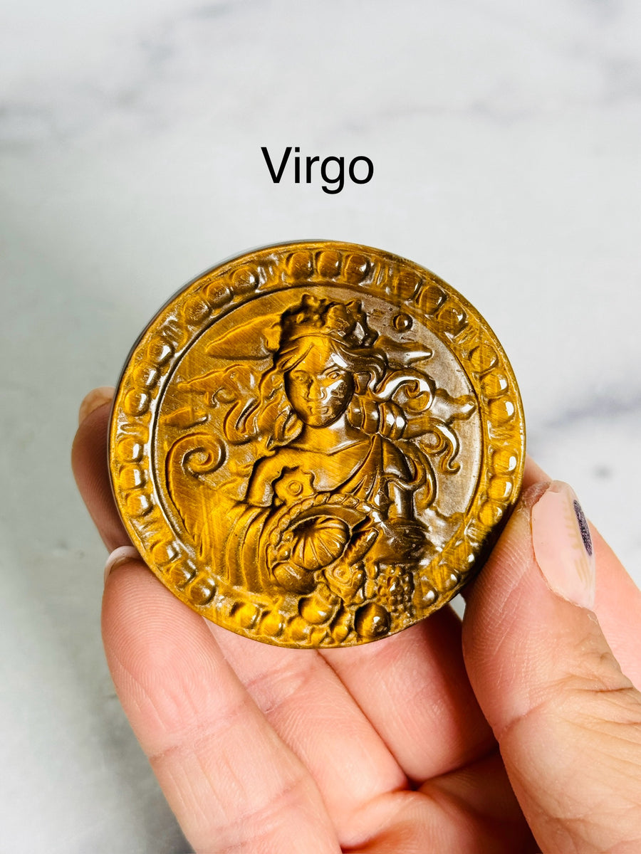 Tiger Eye Zodiac Carving