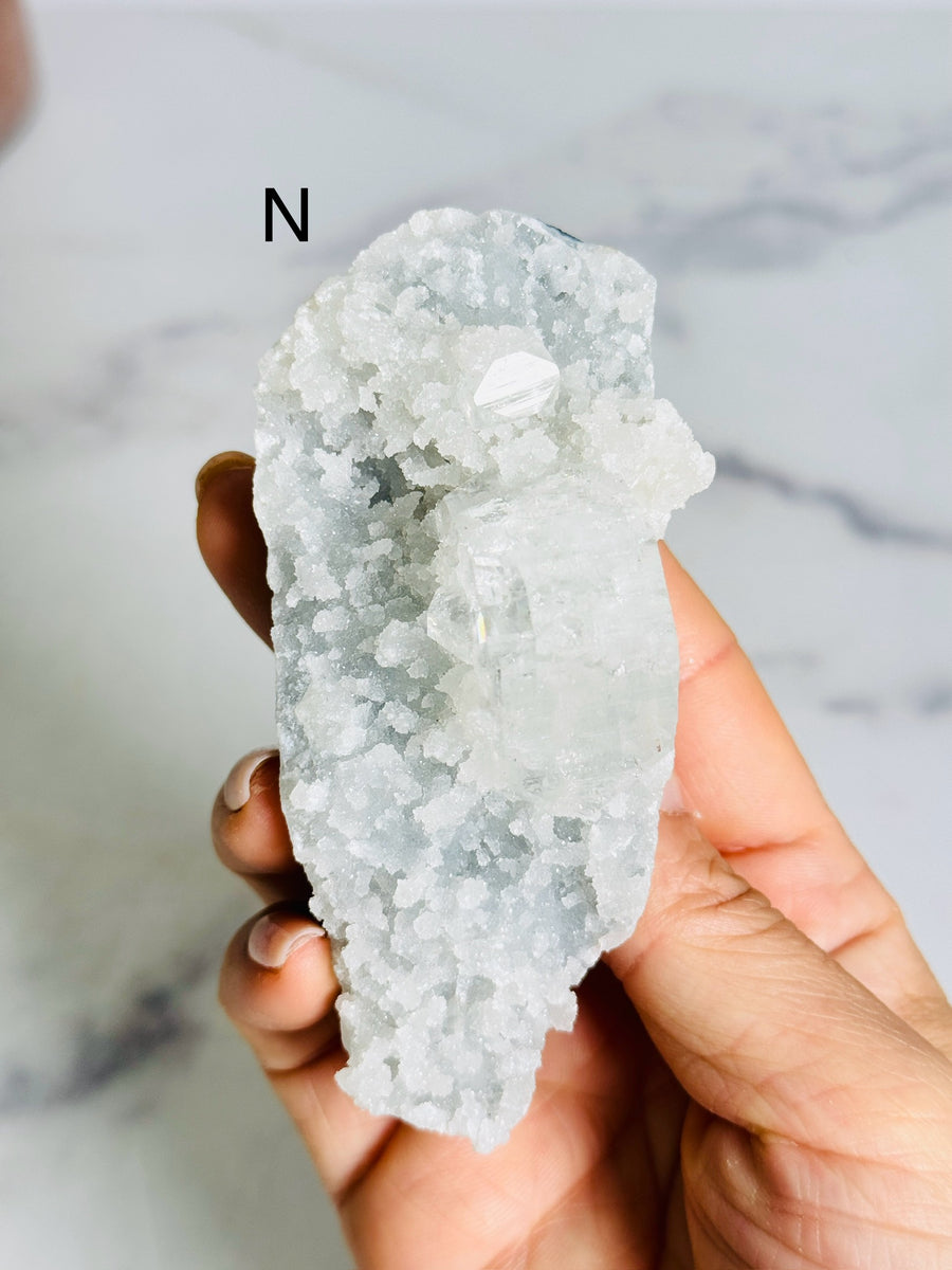 Diamond Apophyllite with Blue Chalcedony