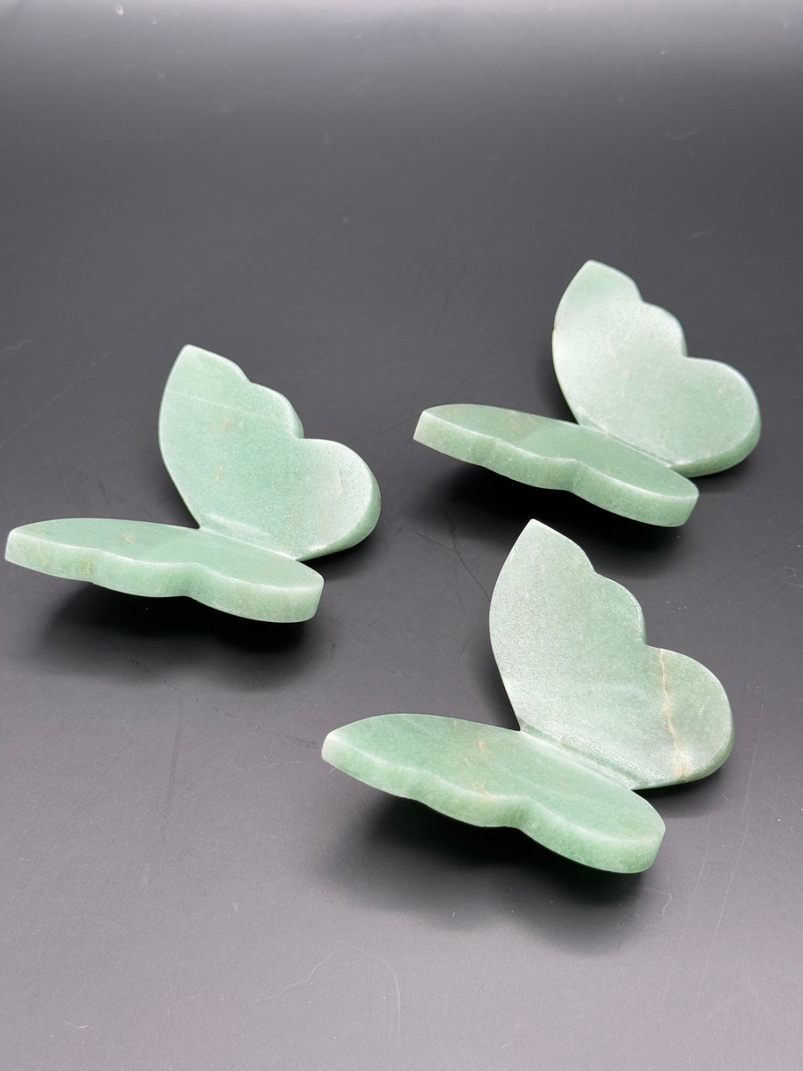 Green Aventurine 3D Butterfly Carving