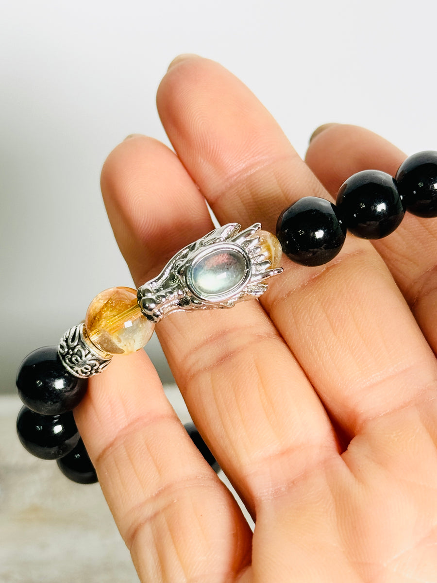 hypersthene, Citrine & Labradorite Dragon Bracelet