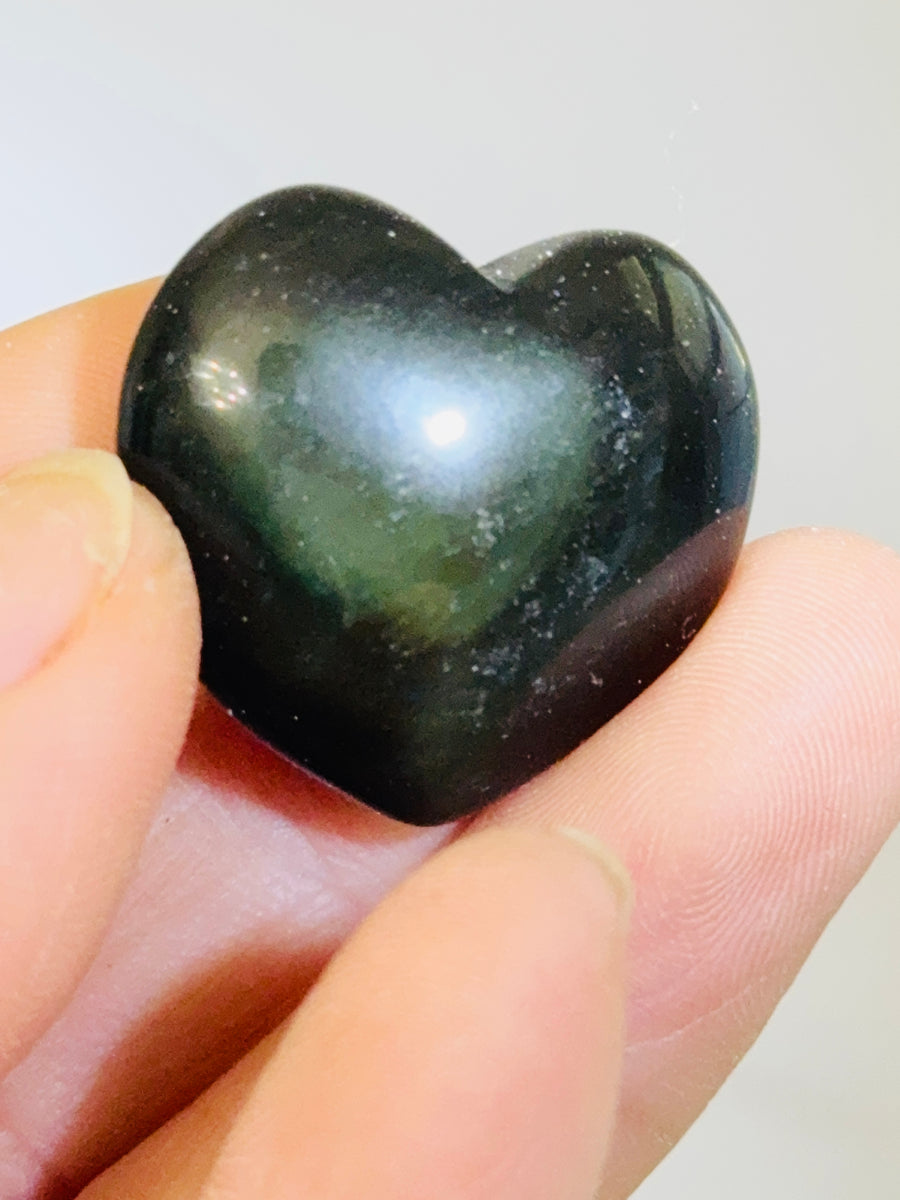 Rainbow Obsidian Mini Heart Carving