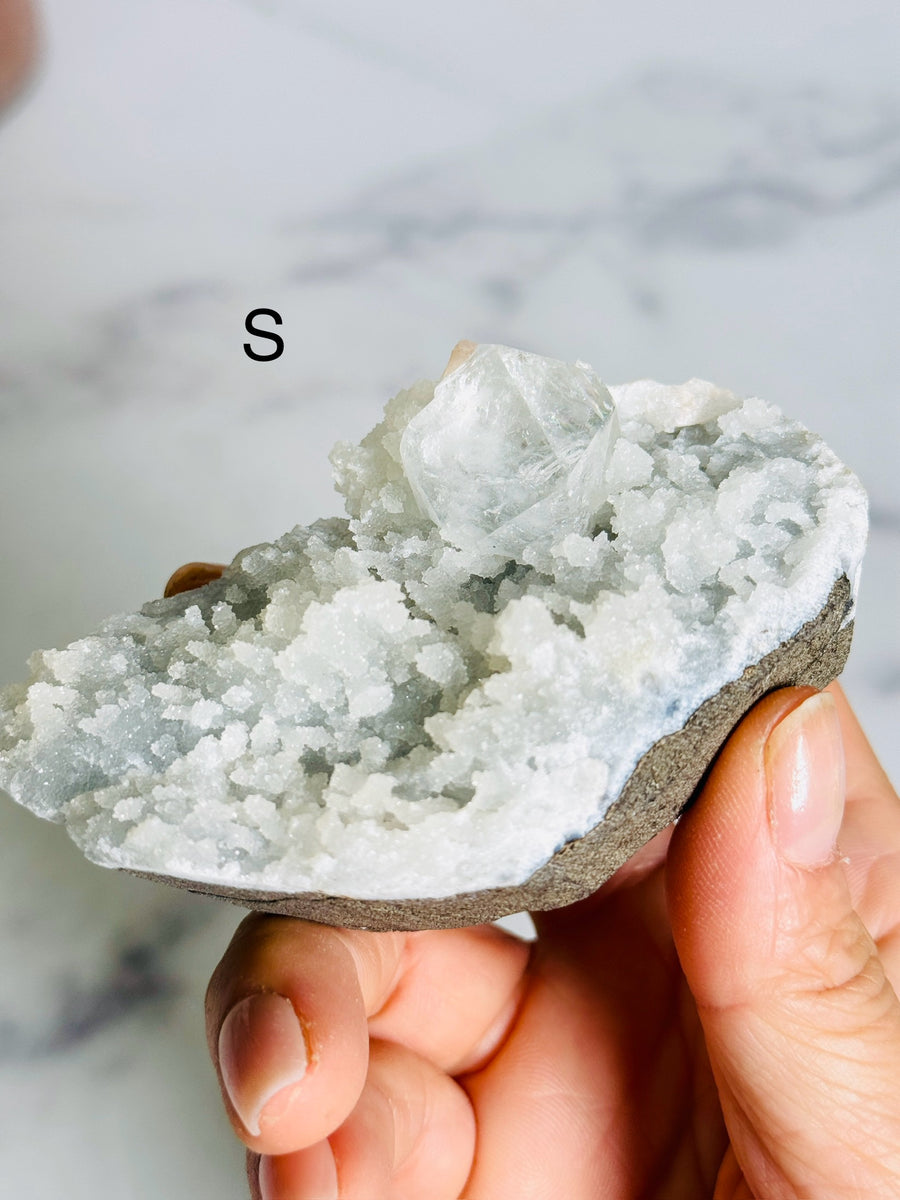 Diamond Apophyllite with Blue Chalcedony