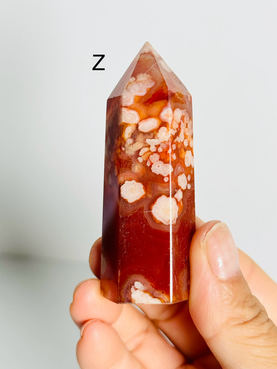 Carnelian Flower Agate Tower