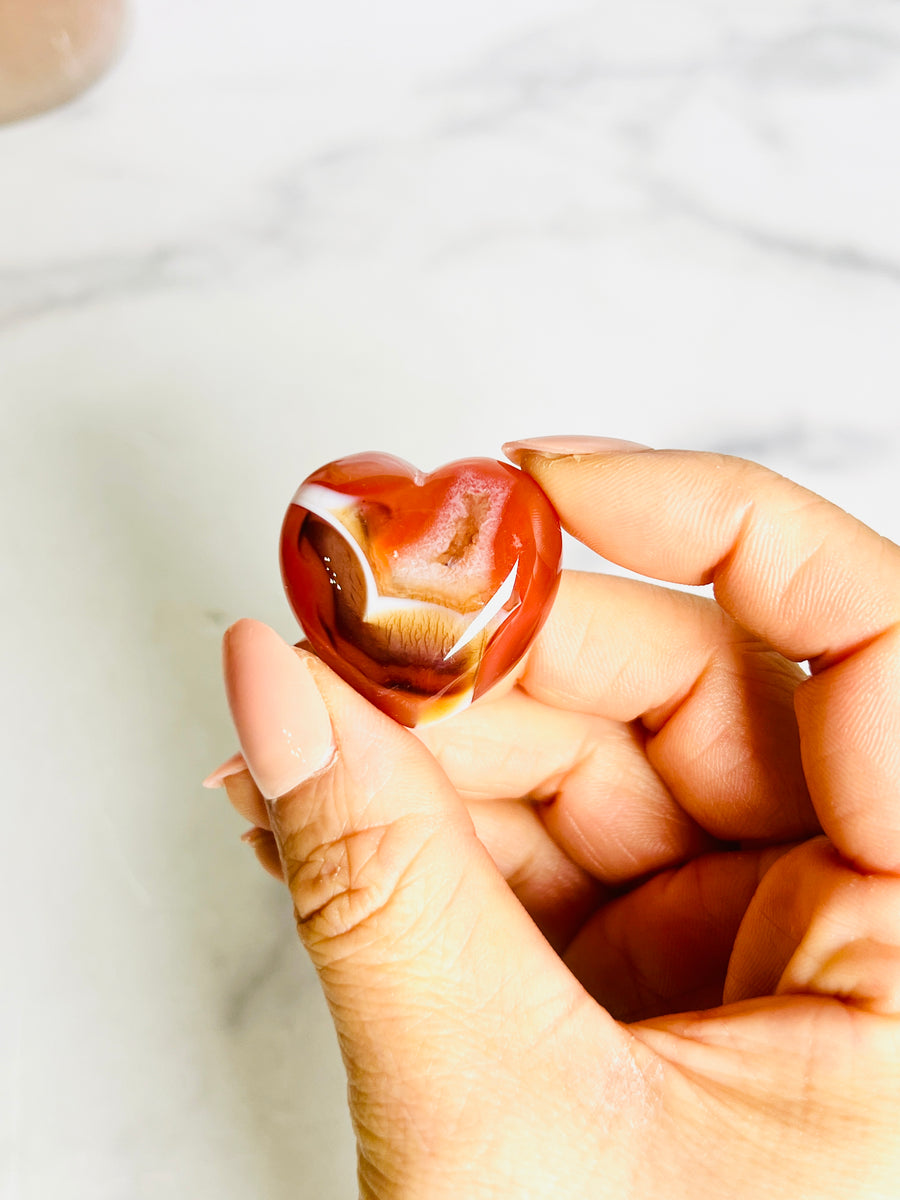 Mini Carnelian Heart Carving