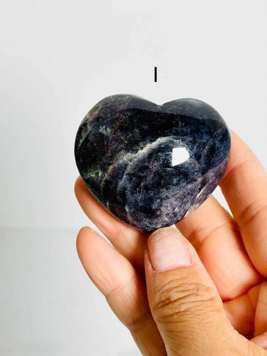 Iolite Heart Carving